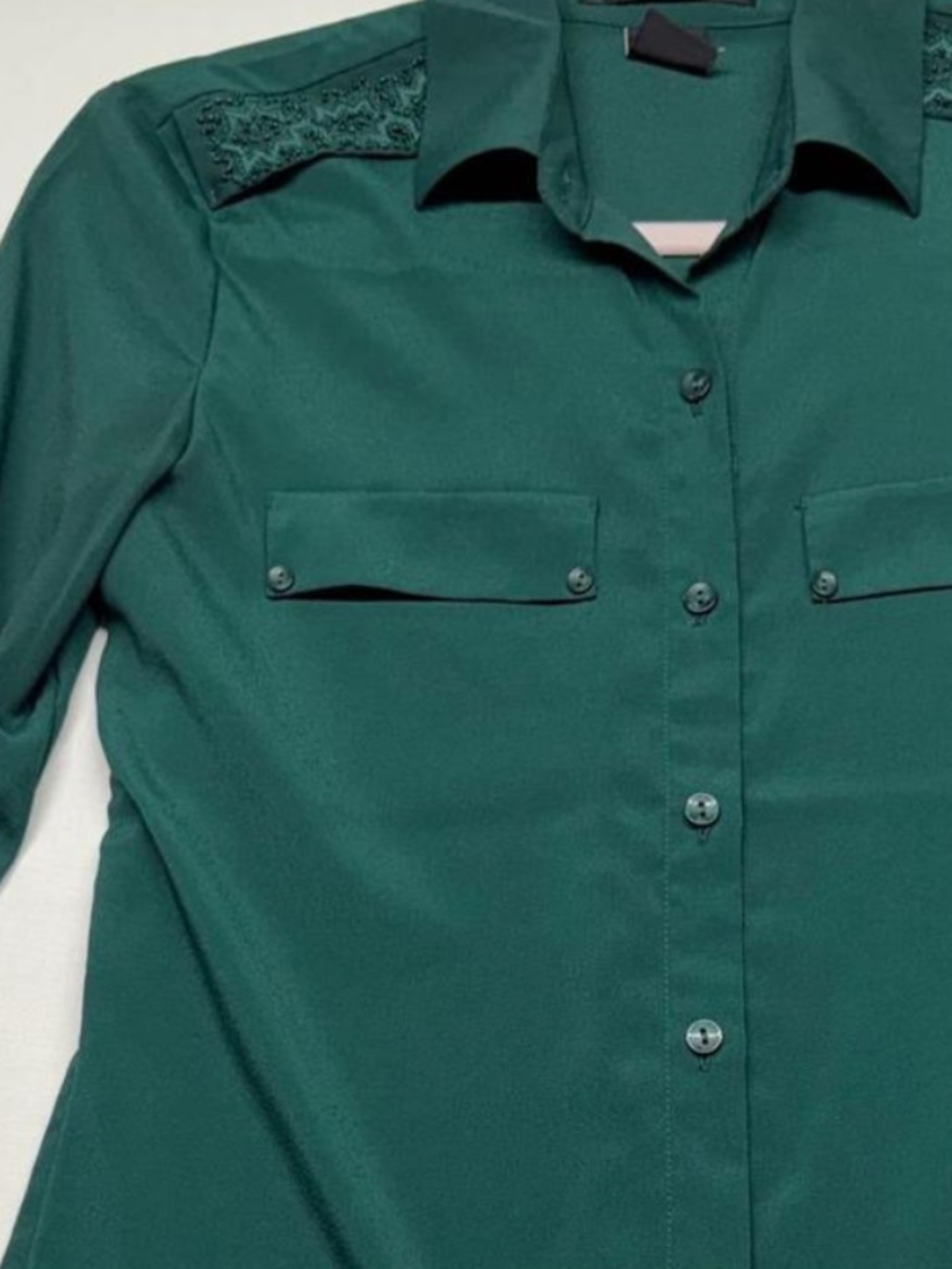 Maison Scotch, Dark Green Top, Size Small